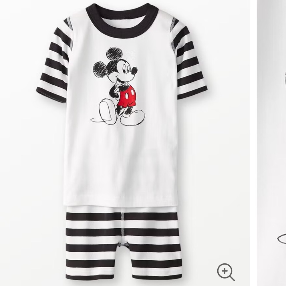 Hanna Andersson Black and White Pajama Set with Mickey Mouse Design